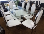 8 seater dining set with glass table